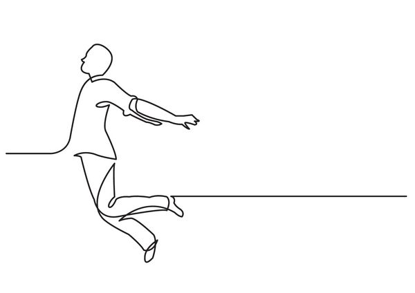 طراحی خط مداوم از مرد پریدن