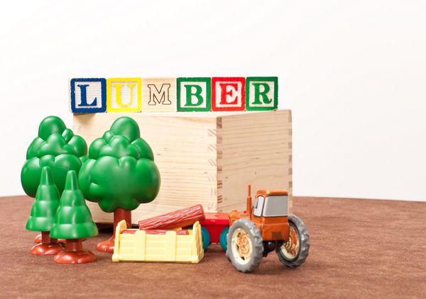 تم بازی Lumber Yard با درختان و تکه های چوب