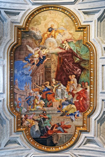 رم ایتالیا 17 آگوست 2016 سقف سنت پیتر در کلیسای زنجیرهای سن پیترو در وینکولی ساخت در قرن 5