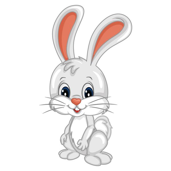 شخصیت خرگوش کارتونی بر روی زمینه سفید