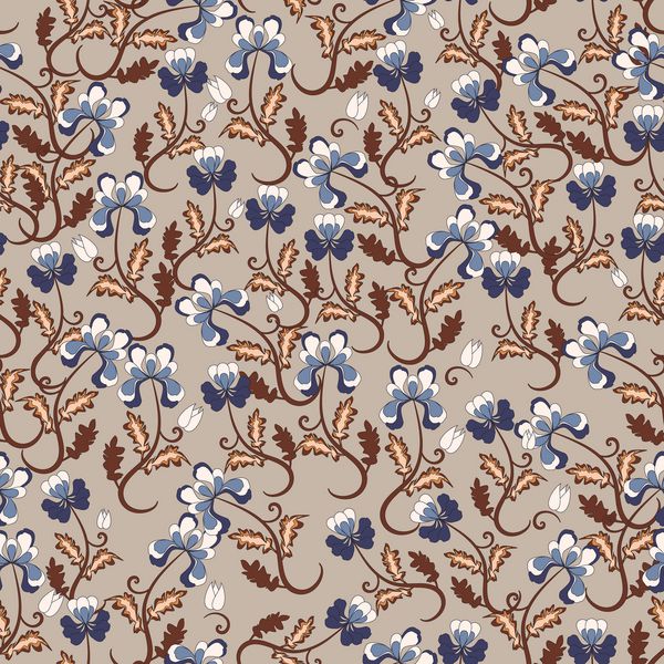 الگوهای انتزاعی ساده گل به سبک شرقی برای چاپ نساجی کاغذ دیواری کاور برای استفاده در لباس و فضای داخلی توصیه می شود کپی شایع