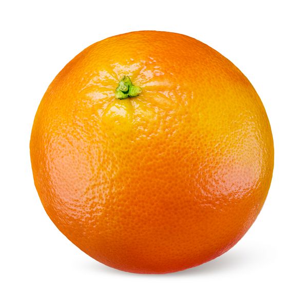 میوه نارنجی که در زمینه سفید جدا شده است