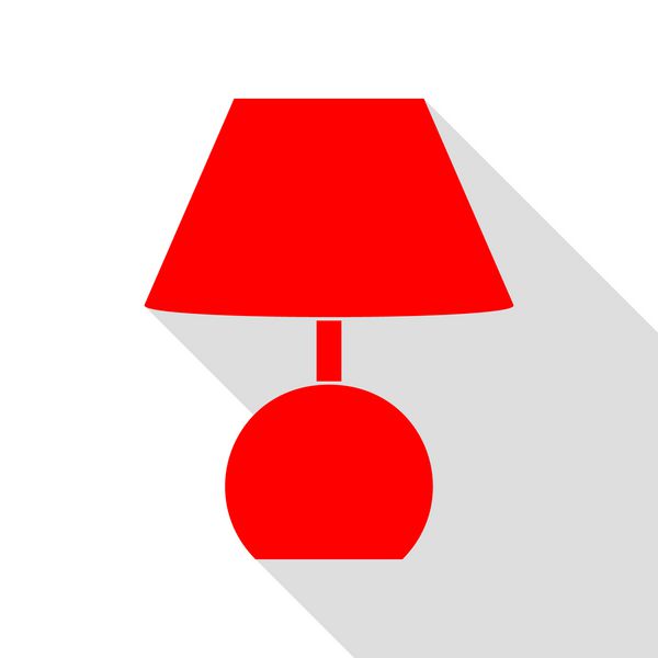 تصویر علامت لامپ نماد قرمز با مسیر سایه تخت