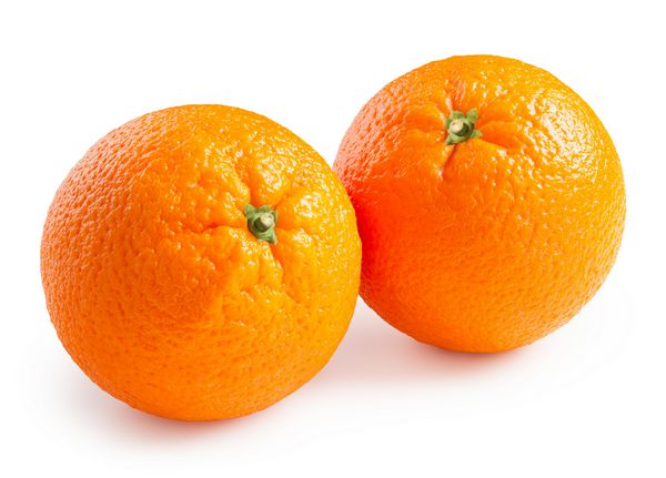 پرتقال جدا شده بر روی زمینه سفید با مسیر قطع