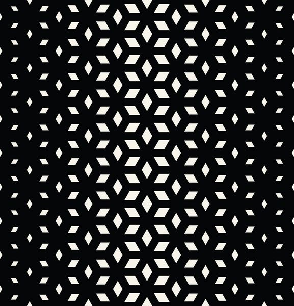 هندسه مقدس الگوی مکعب های نیم شکل شبکه سیاه و سفید