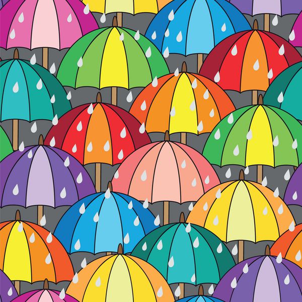 الگوی بدون درز چترهای رنگارنگ