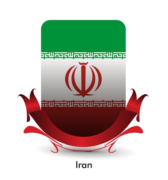 طرح بنر ایستاده پرچم ایران تصویر برداری