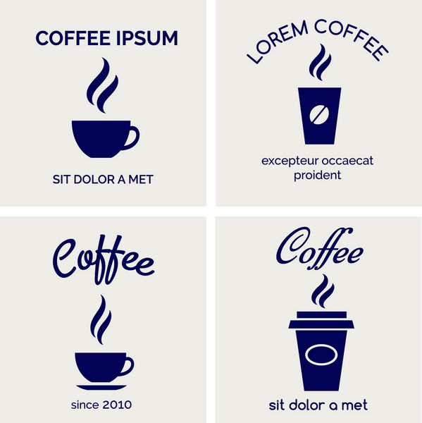 آیکون های فنجان قهوه یا شکلات را بخارپز کنید طراحی کارت ویزیت کافه یا رستوران