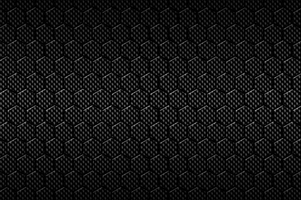 الگوی شش گوش فیبر کربن سیاه پس زمینه و بافت تصویر سه بعدی