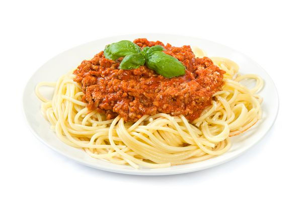 اسپاگتی bolognese روی سفید