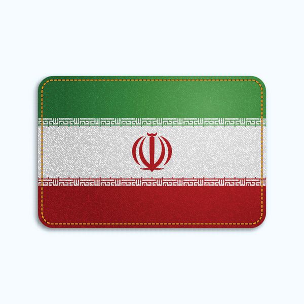 پرچم ملی ایران با بافت جین و درز نارنجی تصویر واقع بینانه از بافت ساخته شده در تصویر برداری