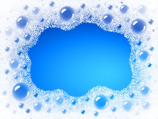 کف صابون که روی زمینه آبی رنگ آبی پوشانده شده است قاب وکتور شفاف Eps10 RGB رنگهای جهانی