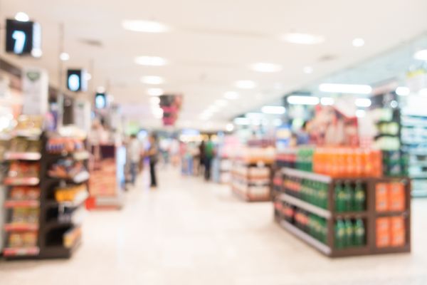 تیرگی و بوکه در سوپر مارکت و فروشگاه های داخلی برای پس زمینه