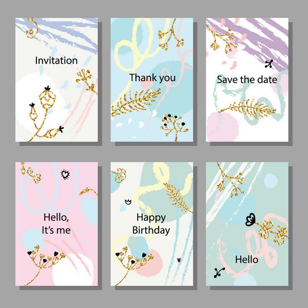 مجموعه کارتهای هنری رنگارنگ جهانی عروسی سالگرد تولد تعطیلات مهمانی طراحی برای پوستر کارت دعوت