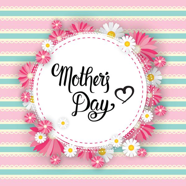روز مادر مبارک تعطیلات بهاری کارت تبریک کارت پستال تصویر برداری تخت