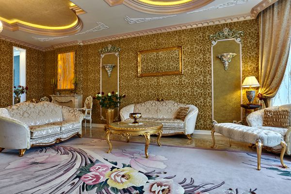 اتاق نشیمن با فضای داخلی زیبا