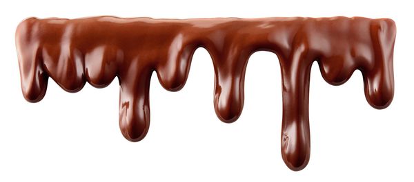 شکلات آب شده جریان شربت با قطره قطره شده است که روی آن جدا شده است با مسیر قطع