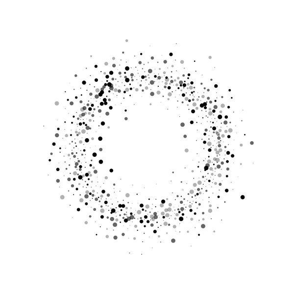 نقاط سیاه متراکم قاب حلقه ای کوچک با نقاط سیاه متراکم در زمینه سفید تصویر برداری