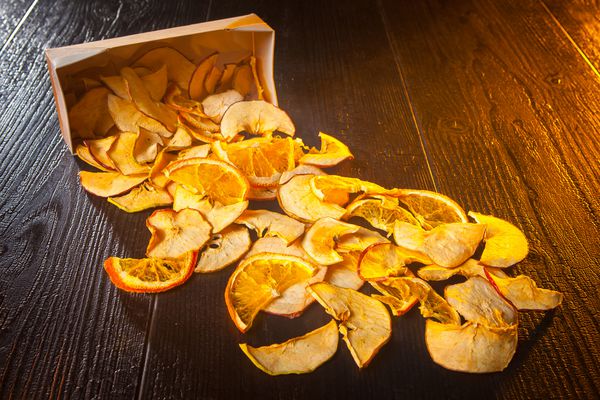 پرتقال خشک گلابی خشک سیب میوه های خشک شده خوراک مختصر