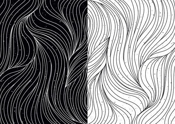 الگوهای موج سیاه و سفید زمینه های انتزاعی بافتی تصویر برداری