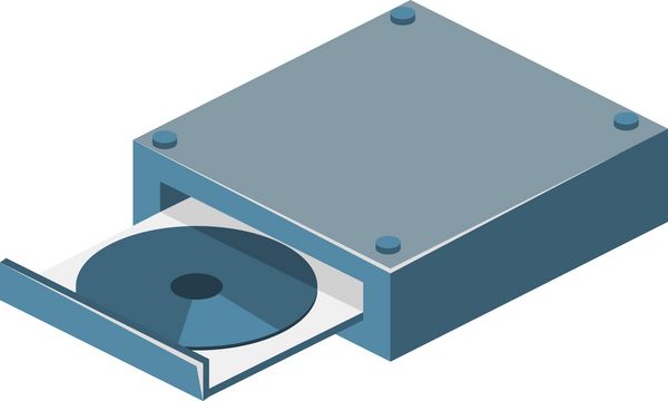 ایزومتر مسطح ایزومتریک مسطح 3D وکتور Cd Disk Drive