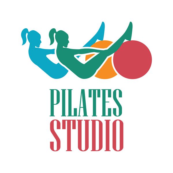 آرم pilates برای مدرسه pilates استودیوی pilates تصویر برداری
