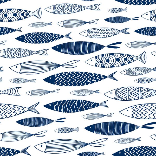 الگوی بدون درز ماهی های تزئینی