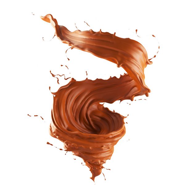 شکلات به شکل طوفانی در حال چرخش است این مفهوم بیانگر قدرت حاصل از ارزش آشامیدنی تصویر سه بعدی با مسیر قطع است