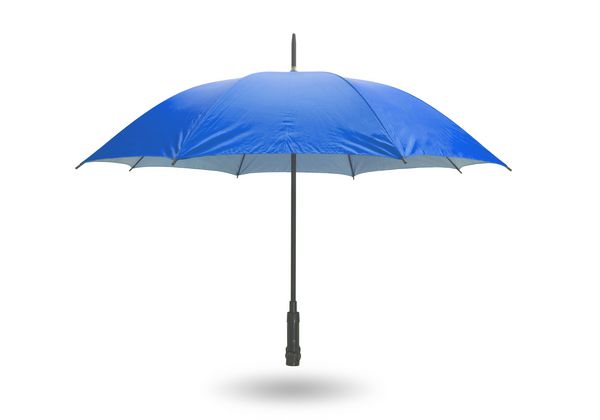 چتر آبی جدا شده در زمینه سفید با مسیر قطع