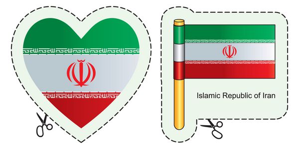 پرچم ایران علامت برش بردار در اینجا بر روی سفید جدا شده است می توان برای طراحی برچسب سوغات استفاده کرد