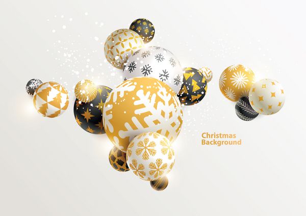 توپ های کریسمس تزئینی طلا پیشینه سال نو