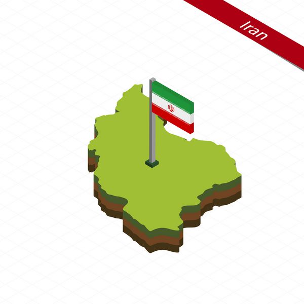 نقشه ایزومتریک و پرچم ایران کپی شایع