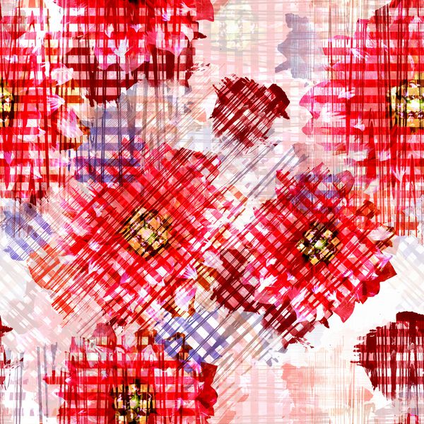 الگوی بدون درز با گلهای براق زمینه گل با اثر آبرنگ چاپ پارچه برای ملافه ژاکت طرح بسته بندی پارچه و مفاهیم مد