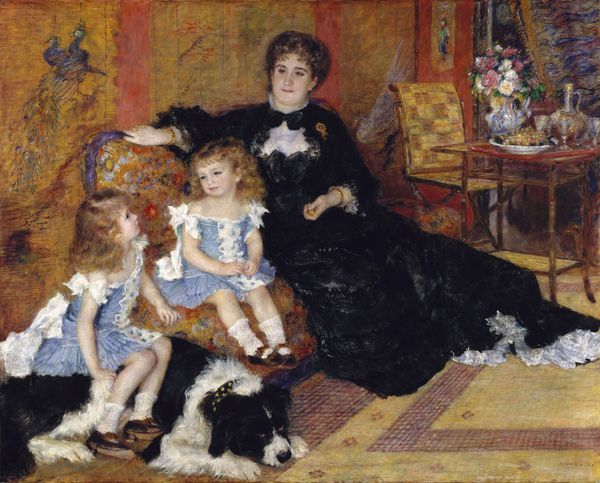 مامان ژرژ شارپنتایر و فرزندانش توسط آگوست رنوار 1878 نقاشی روغن امپرسیونیست این پرتره مأموریت از همسر تاثیرگذار ناشر ژرژ شارپنتایر یکی از کارمندان Renoirs است
