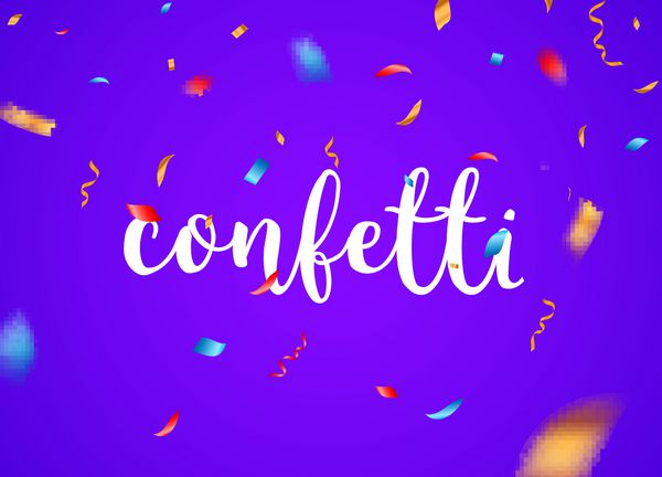 بردار پس زمینه Confetti جدا شده است دکوراسیون جشن تولد کانفیلی سقوط