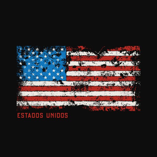 تی شرت و لباس طراحی Estados unidos با طراحی گرانج چاپ بردار تایپوگرافی پوستر نشان