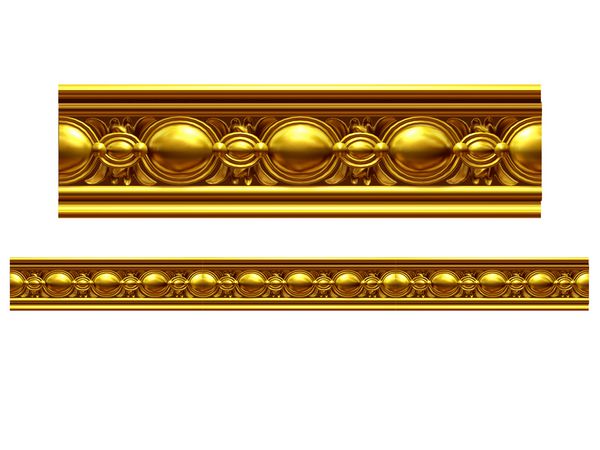 بخش طلایی تزئینی amp quot ؛ توپ amp quot ؛ نسخه مستقیم برای یخ زدایی قاب یا حاشیه تصویر سه بعدی روی سفید جدا شده است