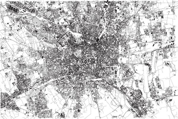 نقشه میلان نمای ماهواره ای شهر لومباردی ایتالیا