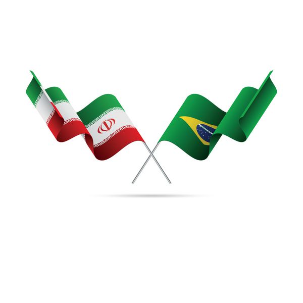 پرچم های ایران و برزیل عبور کردند تصویر برداری
