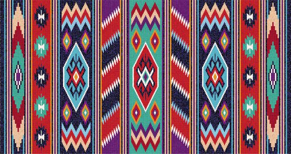 فرش رنگارنگ شرقی موزائیک رنگارنگ با زینت هندسی سنتی قومی تصویر برداری 10 EPS