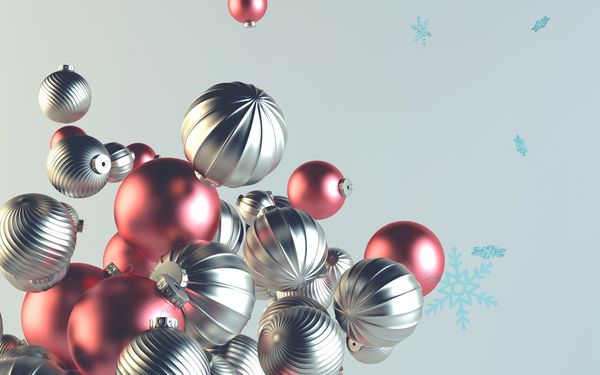 توپ های تزئینی چند رنگی کریسمس پیشینه سال نو