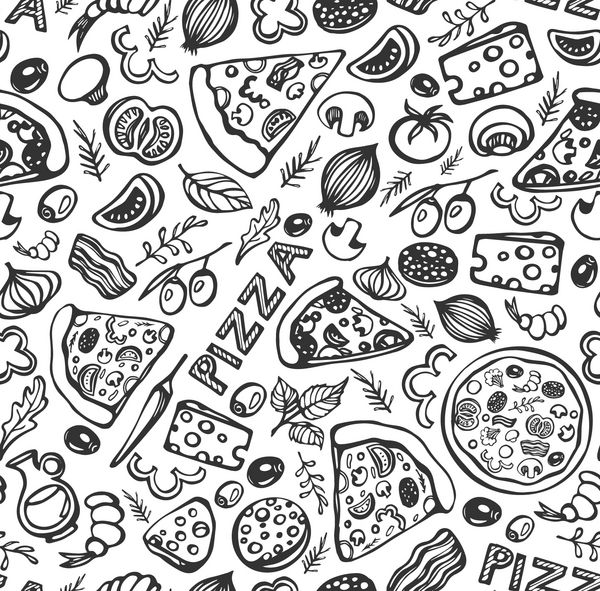 الگوی بدون درز غذای ایتالیایی پیتزا