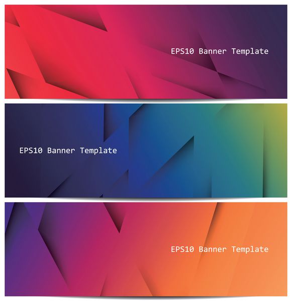 مجموعه قالب های بنر رنگی وکتور بافت سه بعدی با اثر گرادیان طراحی پیش زمینه مدرن وکتور EPS 10