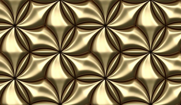 کاشی های طلای دیواری سه بعدی با الماس فلزی درخشش ماژول های هندسی تصویر 3D بدون درز با کیفیت بالا