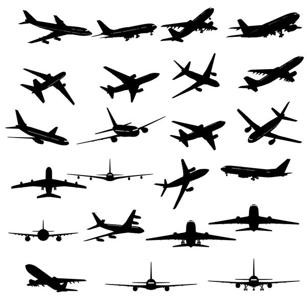 مجموعه ای بزرگ از انواع مختلف هواپیماهای شبانه روزی در پرواز دویدن برخاستن فرود جلو نمای عقب بالا و بازدیدهای پایین جزئیات بالا بسیار روان تصویر برداری