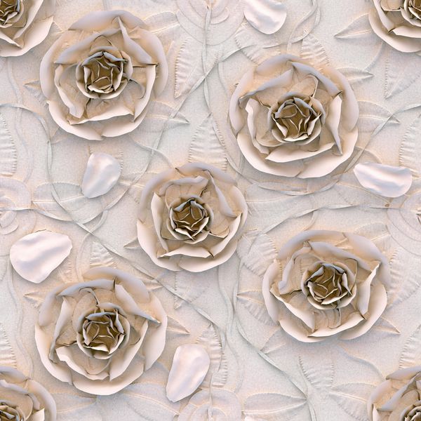 سه بعدی تزئینات گل بافت کاغذ گل رز یکدست