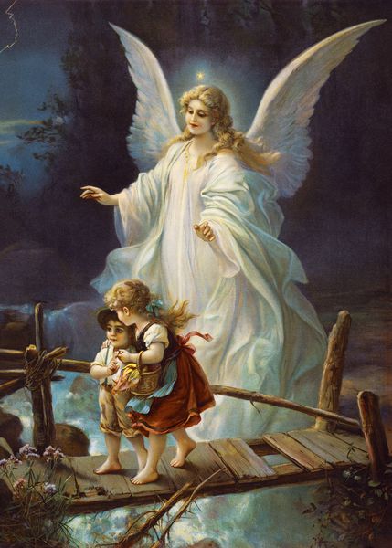 تصویر پرنعمت c1895 از فرشته نگهبان محافظت از کودکان
