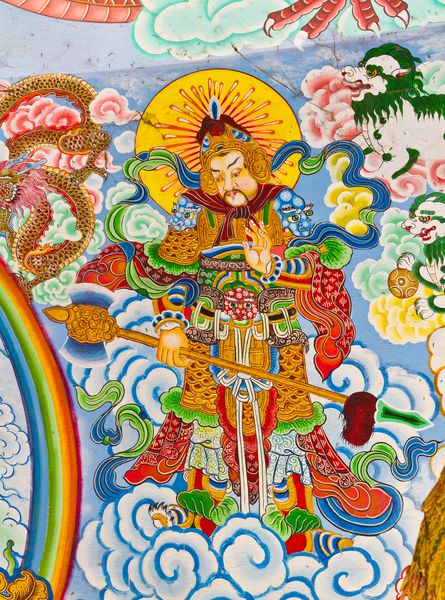 هنر نقاشی به سبک چینی در دیوار معبد تایلند