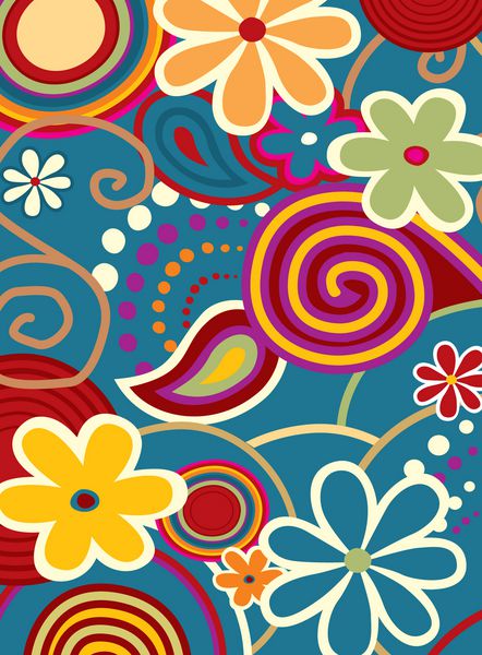 تب بهاری گل های رنگارنگ و زیور آلات طراحی