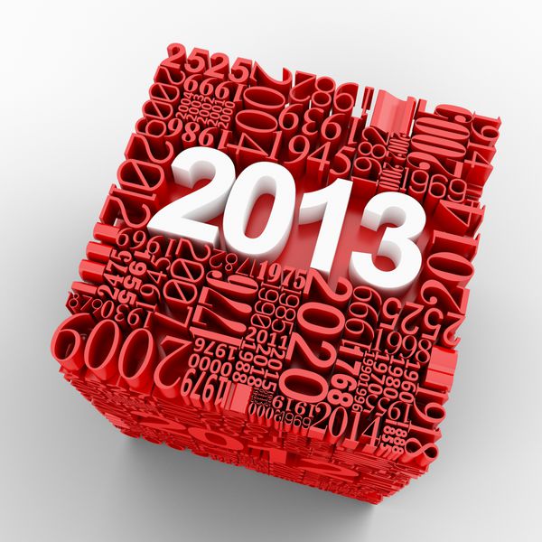 سال جدید 2013 مکعب از تعداد سالهای بسیاری